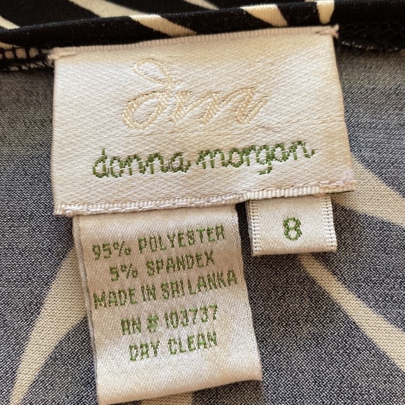 Donna Morgan wrap dress, black and cream palm pattern - size 8 - Picture 5 of 7